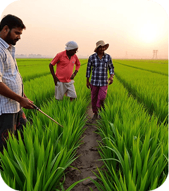 Farmers in a paddy field